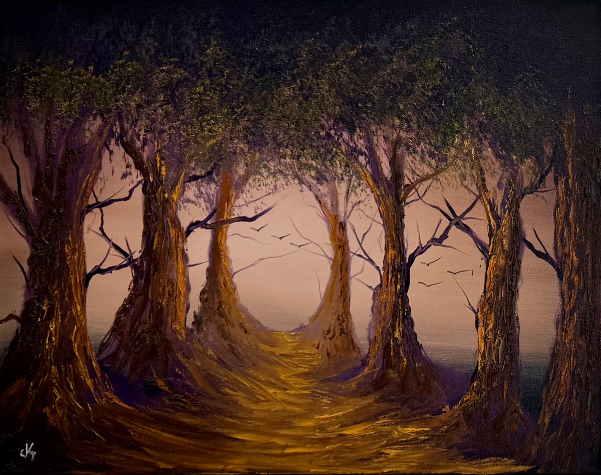 Painting #2660 - 16x20" Canvas - Forest Landscape painted 10-23-26