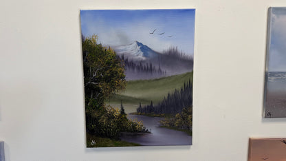 Painting #2554 - 16x20" Canvas - Summer Mountain Landscape painted 8-18-26