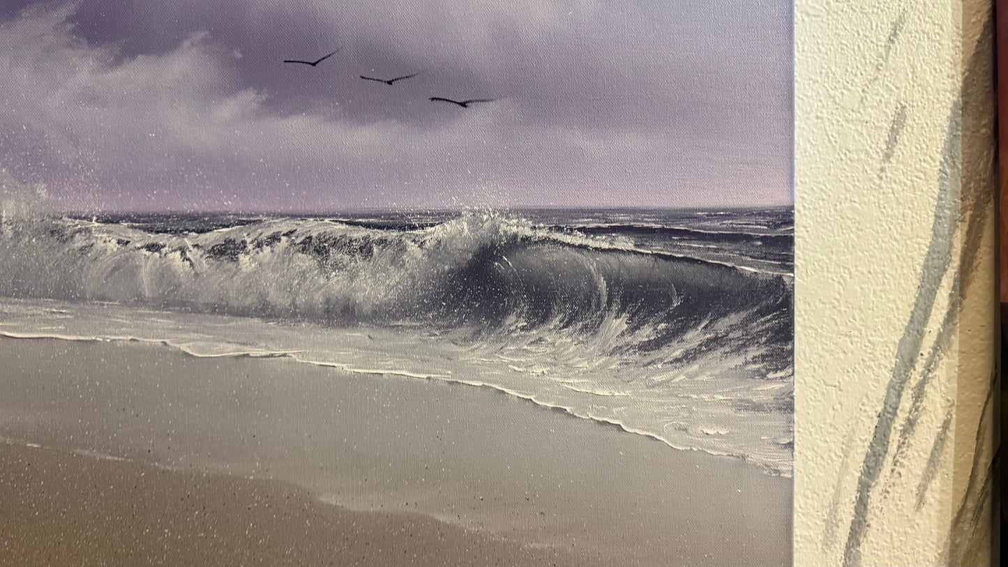 Painting #2315 - 24x24" Pro Series Canvas - Crashing Wave Seascape painted 3-2-26