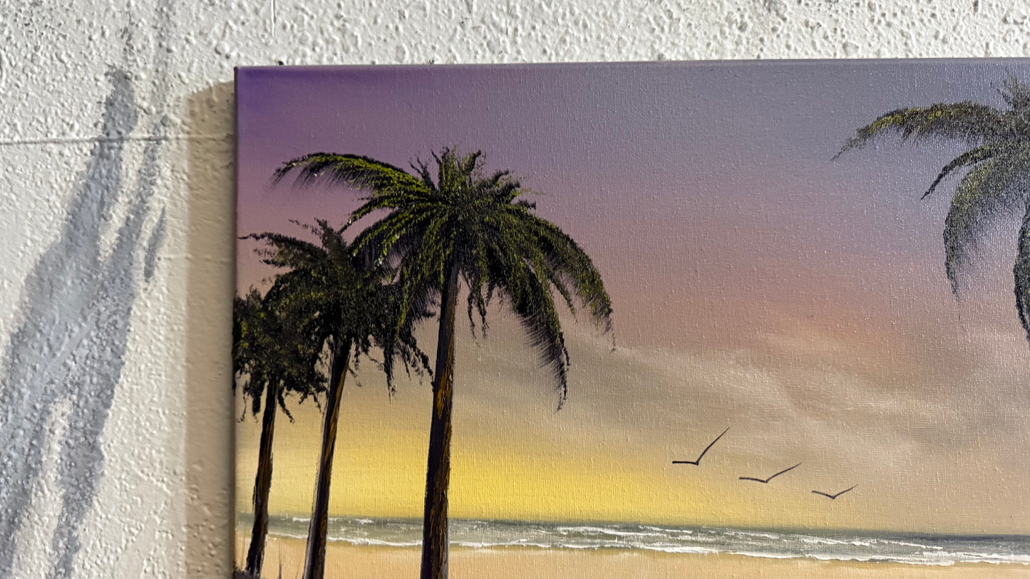 Painting #2244 - 16x20" Canvas - Tropical Seascape painted 1-18-26