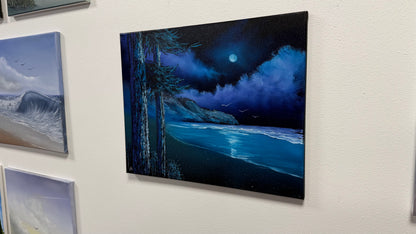 Painting #2524 - 16x20" Canvas - Coastal Seascape painted 7-23-26
