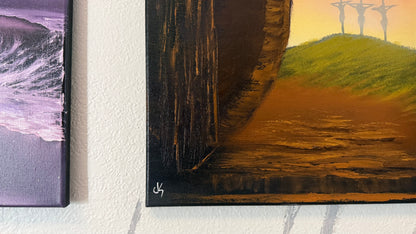Painting #2367 - 16x20" Canvas - Easter Tomb painted 4-2-26