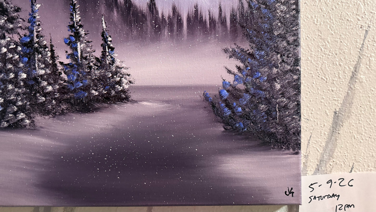 Painting #2411 - 16x20" Canvas - Road To Mt Hood painted 4-25-26