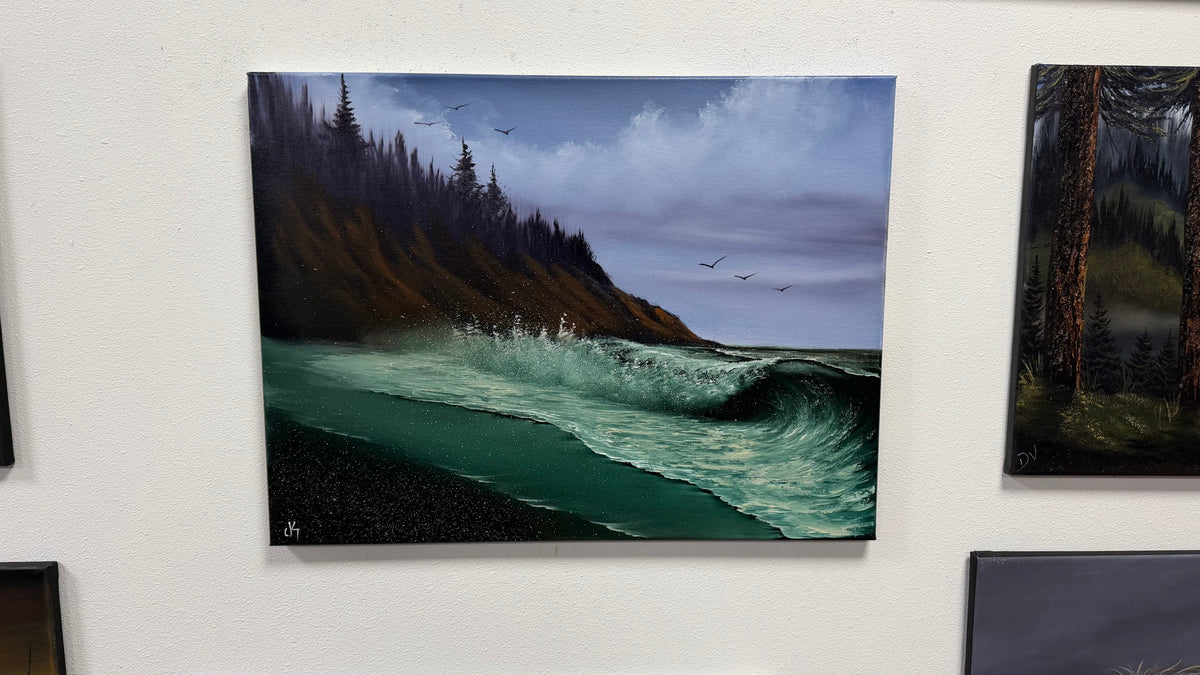 Painting #2664 - 18x24" Canvas - West Coast Seascape painted 10-26-26