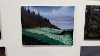 Painting #2664 - 18x24" Canvas - West Coast Seascape painted 10-26-26
