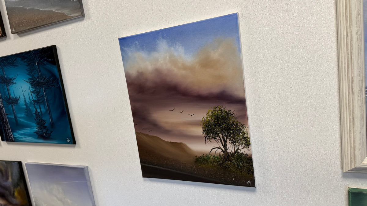 Painting #2602 - 16x20" Canvas - Dramatic Desert Sky painted 9-16-26