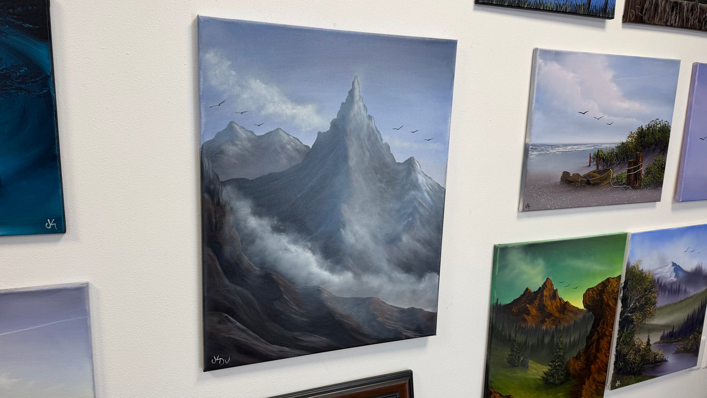 Painting #2572 - 22x28" Canvas - Josh and Dani Mountain Landscape painted on 8-29-26