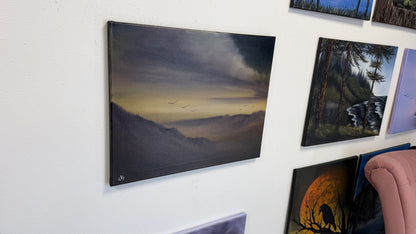 Painting #2635 - 16x20" Canvas - Sunset Desert Landscape painted 10-3-26