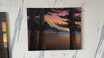 Painting #2400 - 16x20" Canvas - Oregon Coast Seascape painted 4-19-26