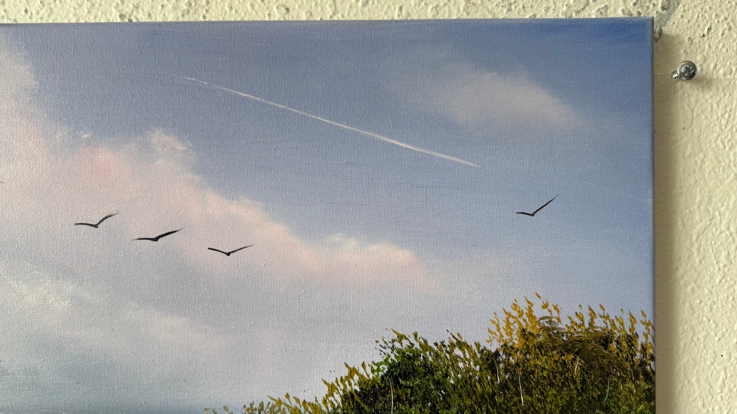 Painting #2428 - 16x20" Canvas - Row Boat Seascape painted 5-5-26