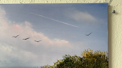 Painting #2428 - 16x20" Canvas - Row Boat Seascape painted 5-5-26