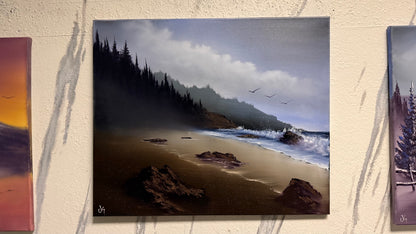 Painting #2213 - 20x24" Canvas - Oregon Seascape painted 1-1-26