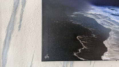 Painting #2091 - 18x24" Canvas - Oregon Coast Night Seascape painted 10-9-25