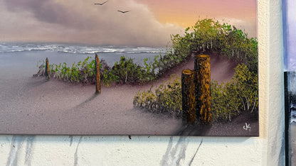 Painting #2482 - 18x24" Canvas - Sunset Seascape painted 6-11-26
