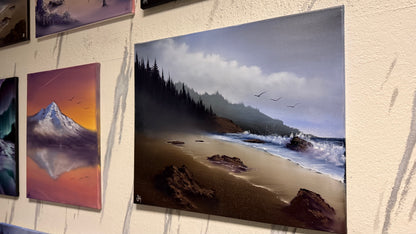 Painting #2213 - 20x24" Canvas - Oregon Seascape painted 1-1-26