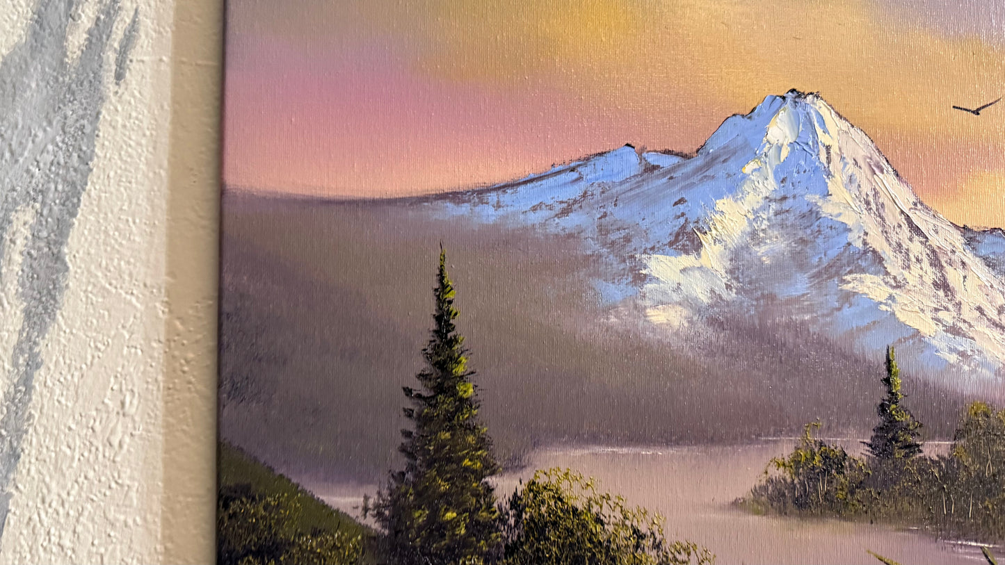 Painting #2359 - 16x20" Canvas - Sunset Landscape painted 3-27-26
