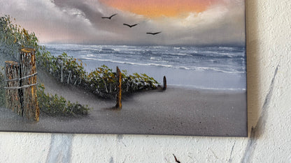 Painting #2480 - 16x20" Canvas - East Coast Sunset Seascape painted 6-6-26