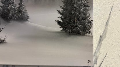 Painting #2167 - 16x20" Canvas - Winter Landscape painted 12-1-25