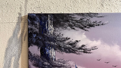 Painting #2453 - 16x20" Canvas - Sunrise Winter Landscape painted 5-22-26