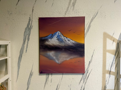 Painting #2191 - 16x20" Canvas - Trillium Lake Reflection painted 12-15-25