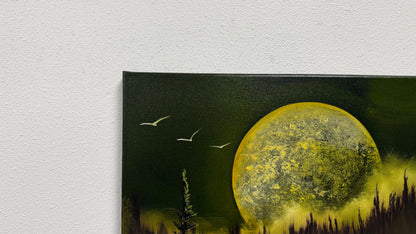 Painting #2585 - 16x20" Canvas - Full Moon Canyon Waterfall painted 9-5-26