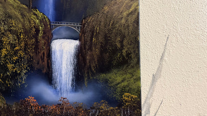 Painting #2320 - 16x20" Canvas - Multnomah Falls Waterfall painted 3-6-26