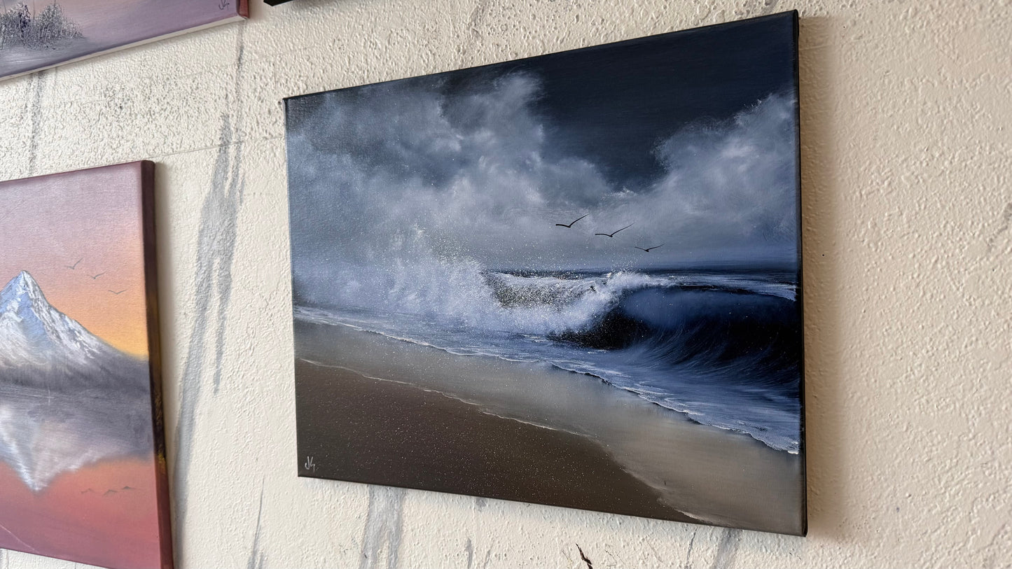 Painting #2214 - 16x20" Canvas - Day Seascape painted 1-2-26