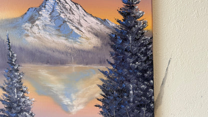 Painting #2171 - 16x20" Canvas - Trillium Lake Mt Hood painted 12-5-25