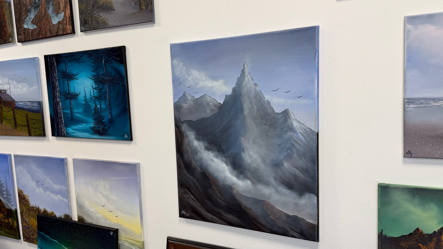 Painting #2572 - 22x28" Canvas - Josh and Dani Mountain Landscape painted on 8-29-26