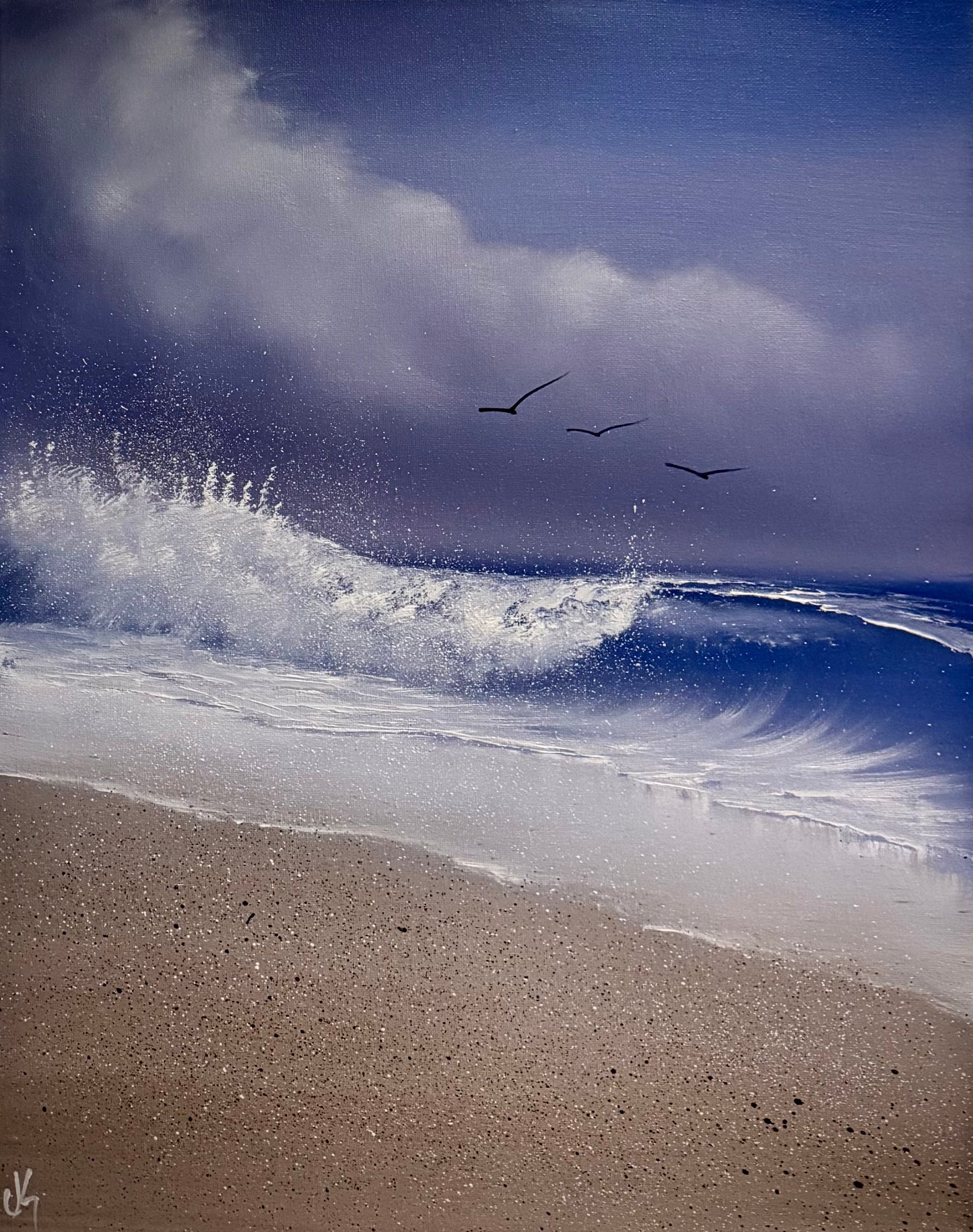 Painting #2207 - 16x20" Canvas - Seascape painted 12-28-25