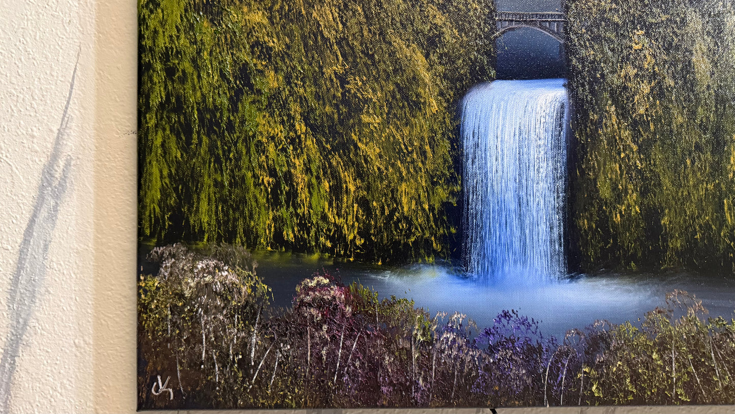 Painting #2344 - 22x28" Canvas - Multnomah Falls painted 3-19-26