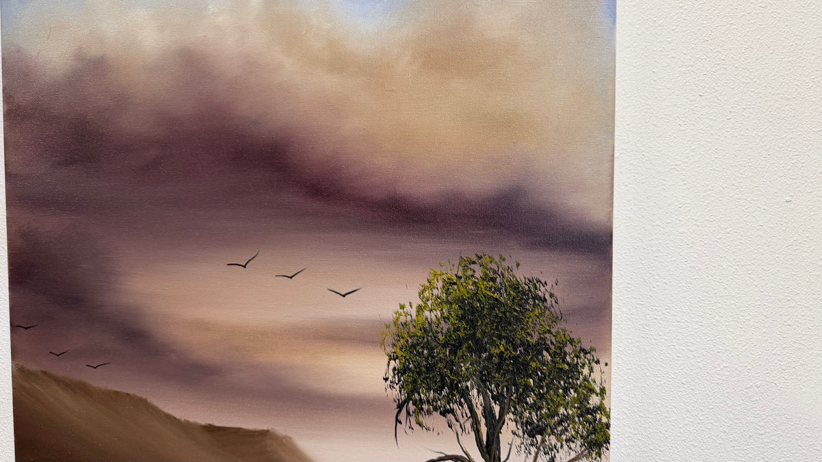 Painting #2602 - 16x20" Canvas - Dramatic Desert Sky painted 9-16-26