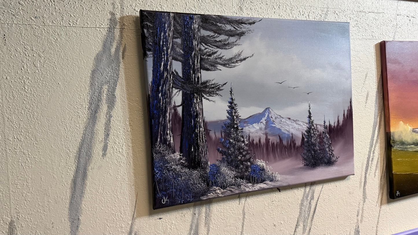 Painting #2313 - 18x24" Canvas - Winter Landscape painted 2-28-26