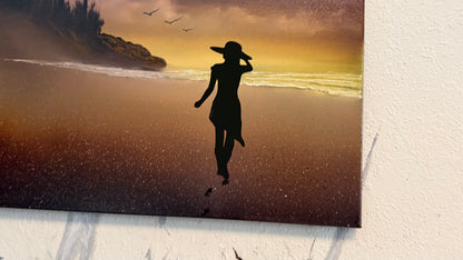 Painting #2386 - 16x20" Canvas - Silhouette Seascape painted 4-13-26