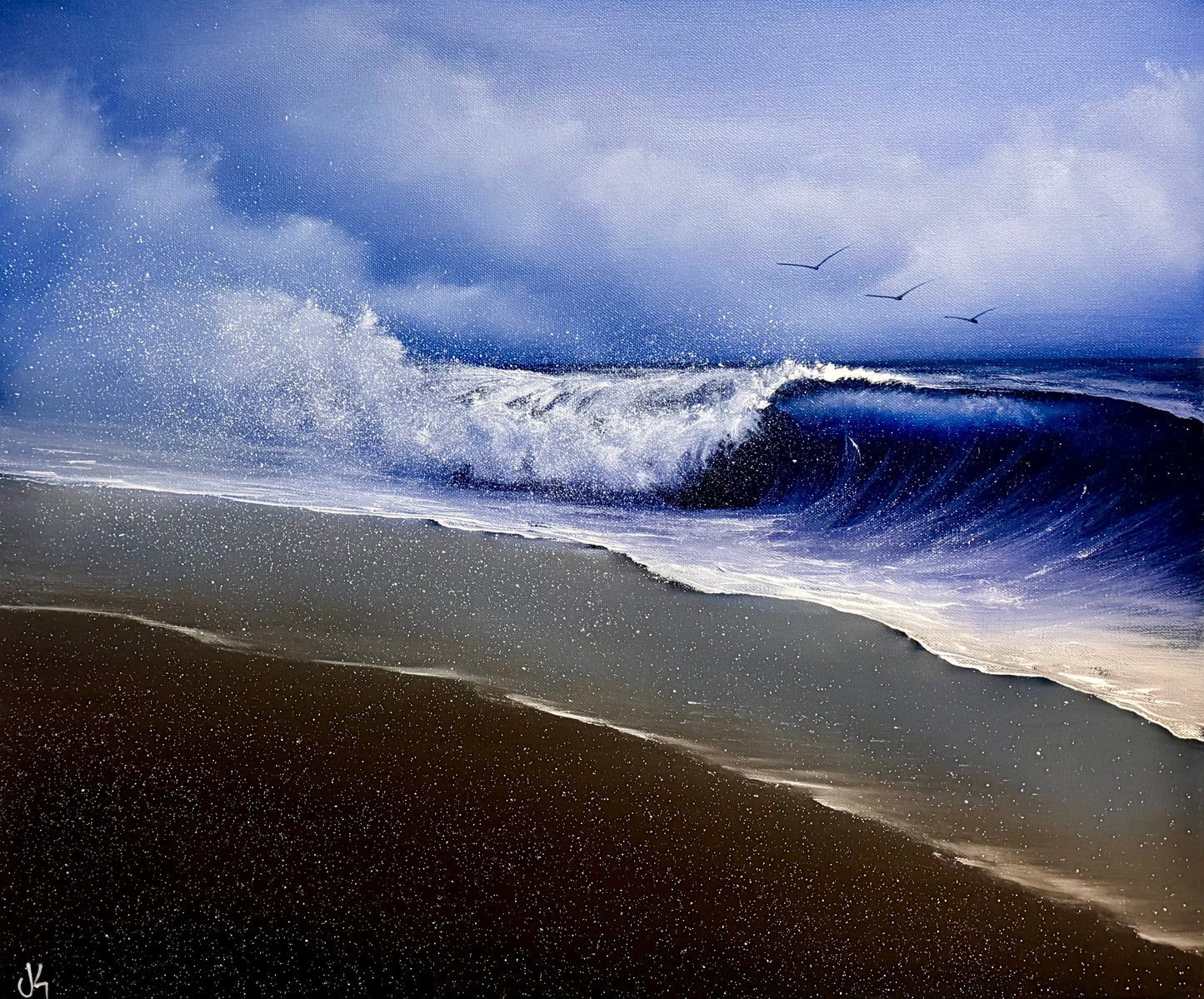 Painting #2196 - 20x24" Pro Series Canvas - Stormy Seascape painted 12-20-25