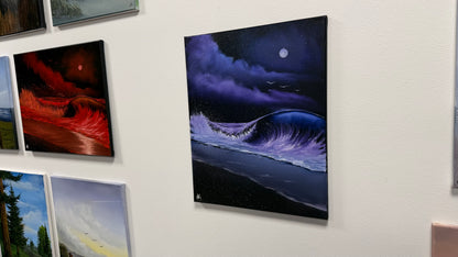 Painting #2518 - 16x20" Canvas - Crashing Wave Seascape painted 7-17-26