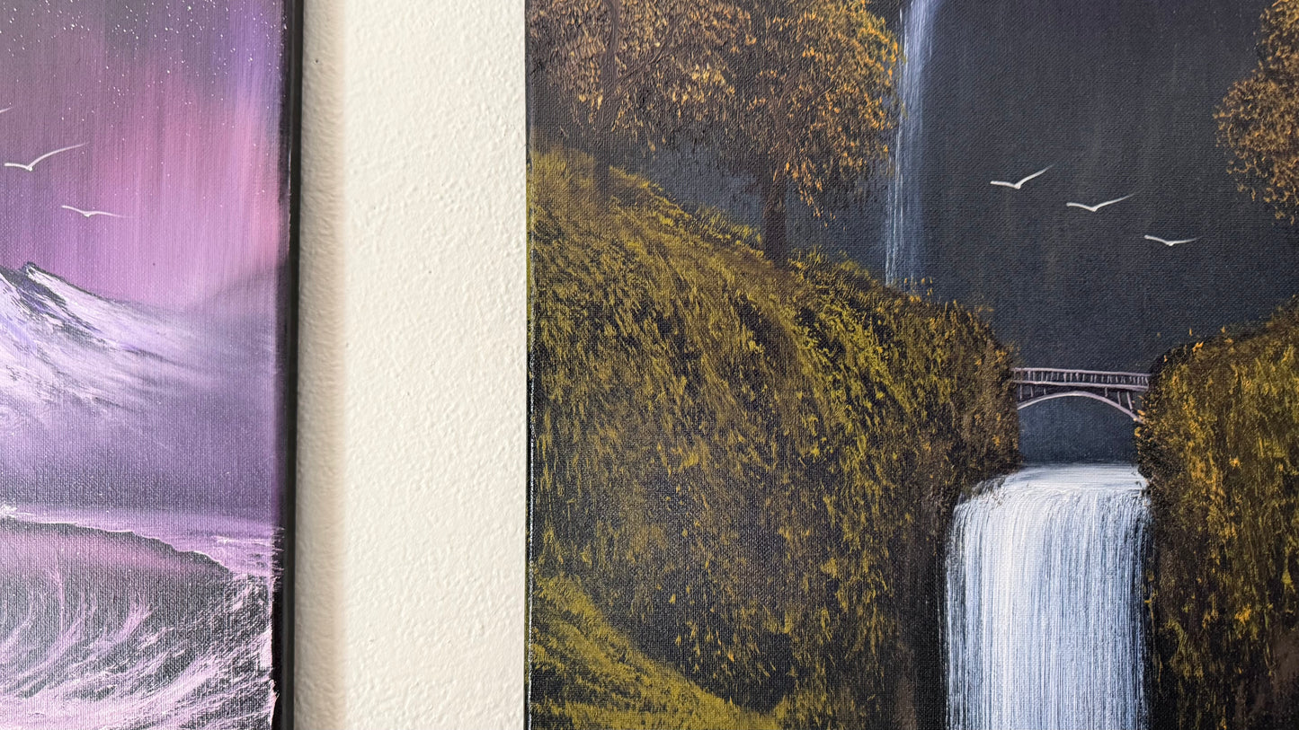 Painting #2342 - 16x20" Canvas - Multnomah Falls painted 3-19-26
