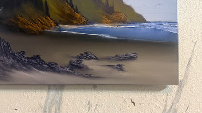 Painting #2422 - 16x20" Canvas - Pacific Northwest Seascape painted 5-1-26