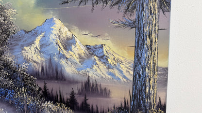 Painting #2552 - 16x20" Canvas - Sunset Mountain Landscape painted 8-17-26