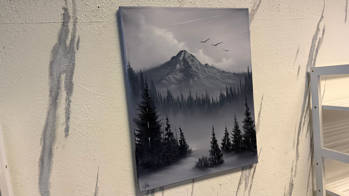 Painting #2168 - 16x20" Canvas - Path To Mt Hood painted 12-3-25