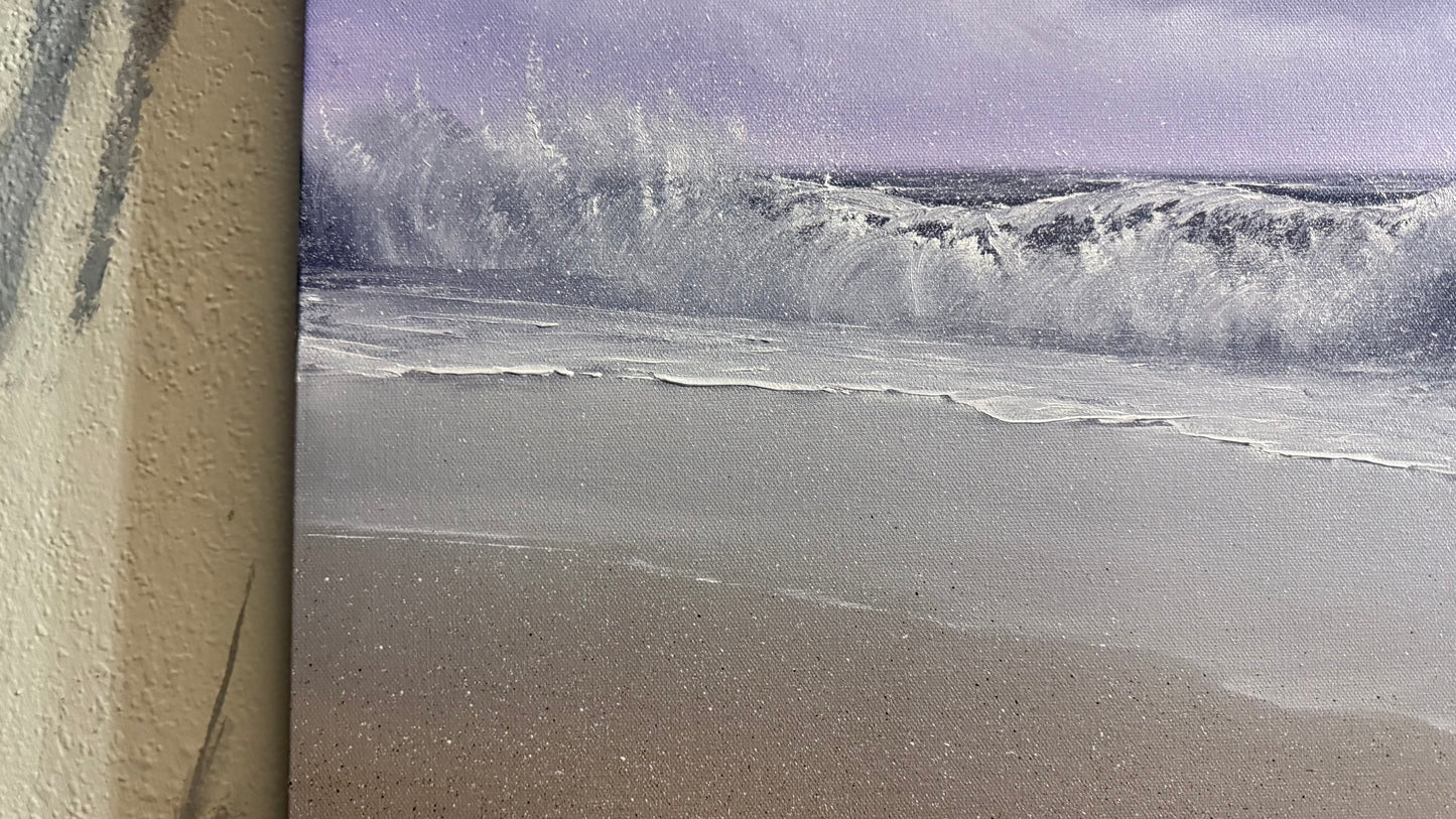 Painting #2315 - 24x24" Pro Series Canvas - Crashing Wave Seascape painted 3-2-26