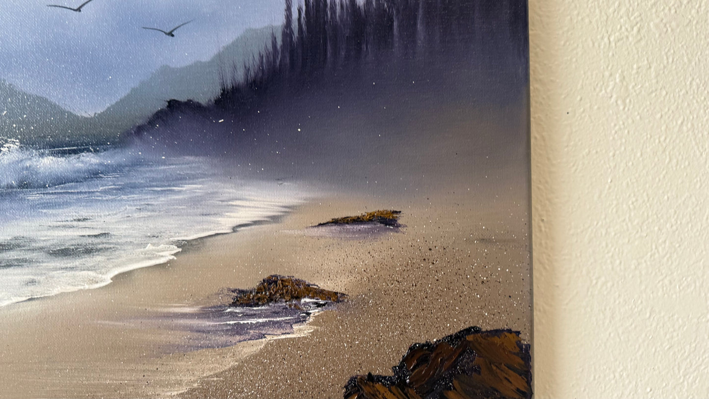Painting #2150 - 16x20" Canvas - Oregon Coast Seascape Painted 11-17-25