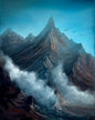 Painting #2567 - 22x28" Canvas - Alpine Mountain Landscape painted by Dani and Josh on 8-25-26