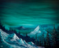 Painting #2610 - 20x24" Canvas - Dramatic Cold Mountain Landscape painted 9-19-26
