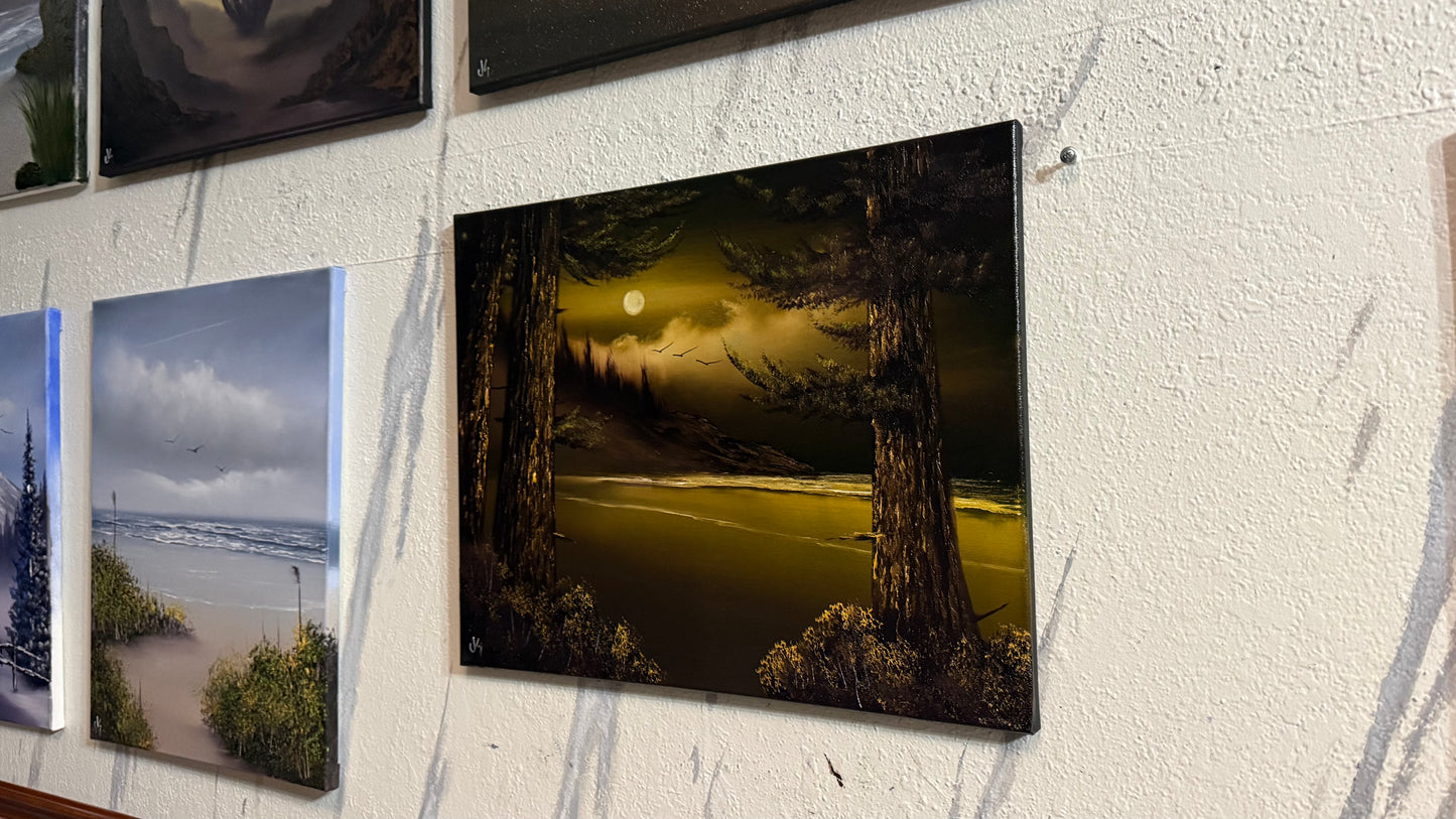 Painting #2317 - 16x20" Canvas - Night Seascape painted 3-5-26