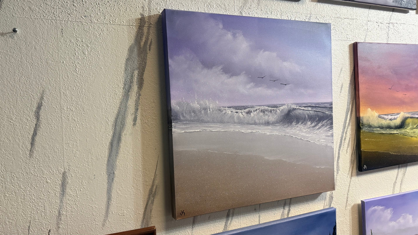 Painting #2315 - 24x24" Pro Series Canvas - Crashing Wave Seascape painted 3-2-26