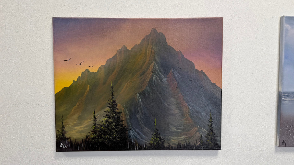 Painting #2582 - 16x20" Canvas - Mountain Landscape by Josh and Dani painted 9-5-26