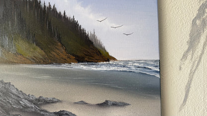Painting #2401 - 16x20" Canvas - Pacific Northwest Seascape painted 4-20-26