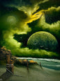 Painting #2464 - 18x24" Canvas - Space Seascape painted 5-28-26