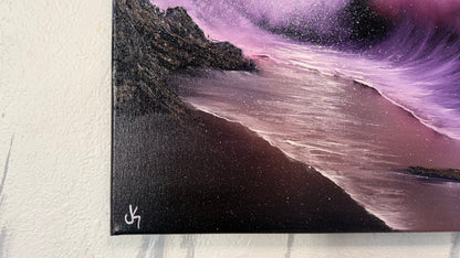 Painting #2154 - 16x20" Canvas - Purple Pinky Seascape painted 11-20-25